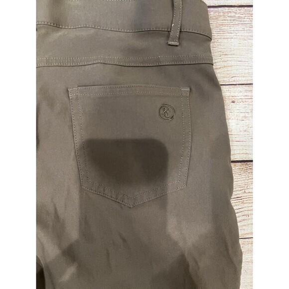 Simon Chang Denim Brown Stretch Business Office Crop Pants size 10 - Picture 6 of 8